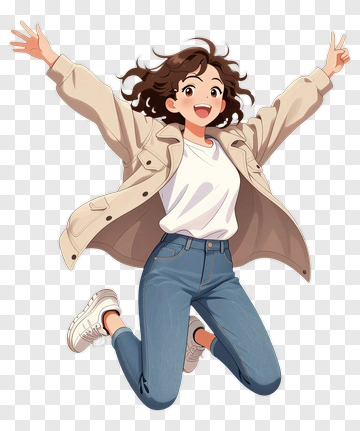 Happy Girl Jumping With Joy PNG