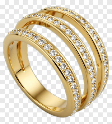 Gold Ring With Diamonds PNG