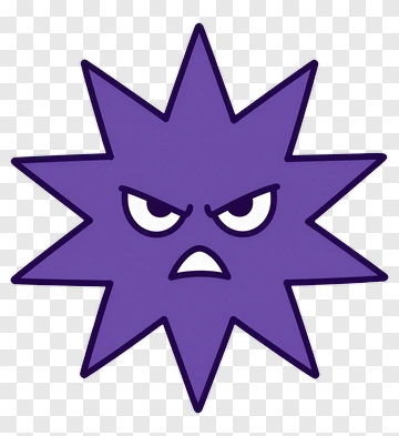 Angry Purple Cartoon Spike PNG