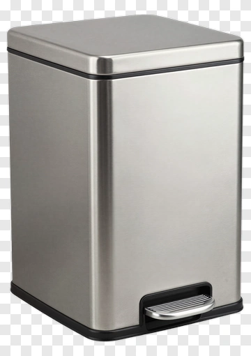 Stainless Steel Trash Can With Foot Pedal PNG
