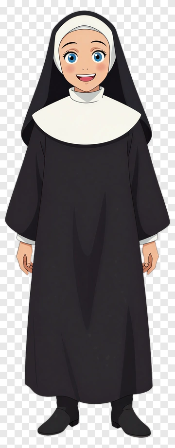 Anime Nun Smiling PNG