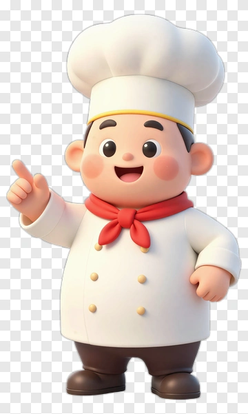 Cartoon Chef Pointing PNG