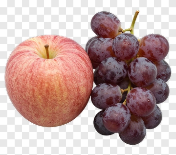 Red Apple And Purple Grapes PNG