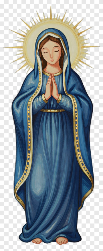 Praying Virgin Mary With Blue Robe PNG