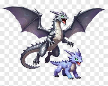 Cartoon Dragon And Baby Dragon PNG