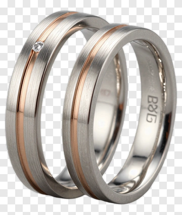 Wedding Rings With Diamond Accent PNG