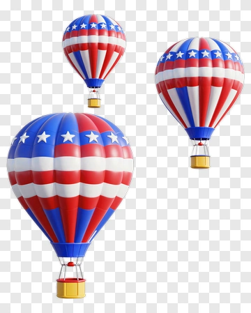 Patriotic Hot Air Balloons PNG