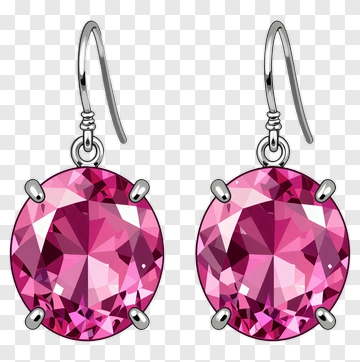 Pink Gemstone Earrings PNG