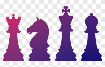 Colorful Chess Pieces Silhouette PNG