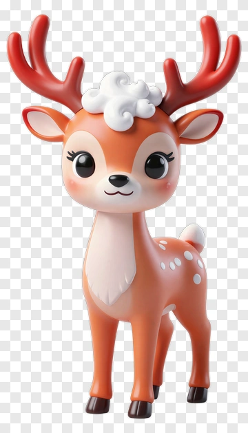 Cartoon Deer With Antlers PNG
