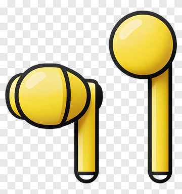 Yellow Earbuds PNG
