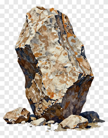 Watercolor Rock Formation PNG