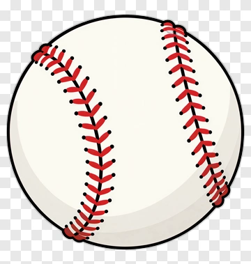 Baseball With Red Stitching PNG