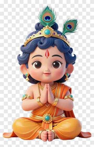 Cartoon Krishna With Folded Hands PNG