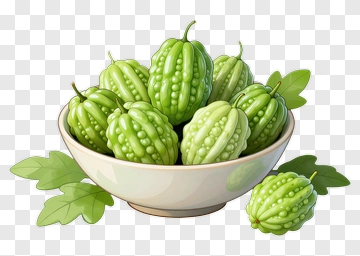 Bowl Of Green Bitter Melons PNG