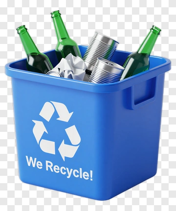 Recycling Bin Filled With Bottles And Cans PNG