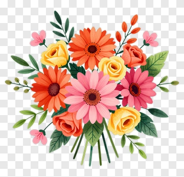 Colorful Flower Bouquet PNG