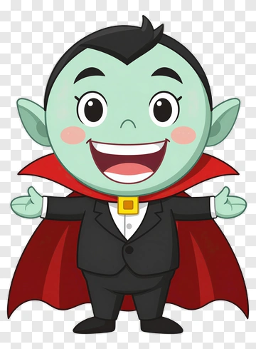 Cartoon Vampire Character Smiling PNG