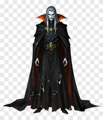 Vampire Character In Dark Cloak PNG