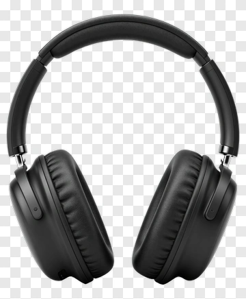 Black Over-Ear Headphones PNG