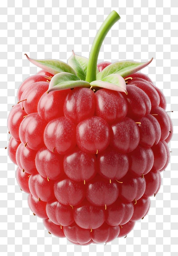 Realistic Red Raspberry PNG
