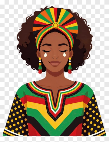 Woman With Colorful Headwrap And Traditional Attire PNG