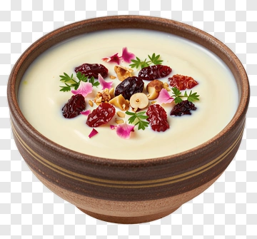 Bowl Of Yogurt With Nuts And Dried Fruits PNG