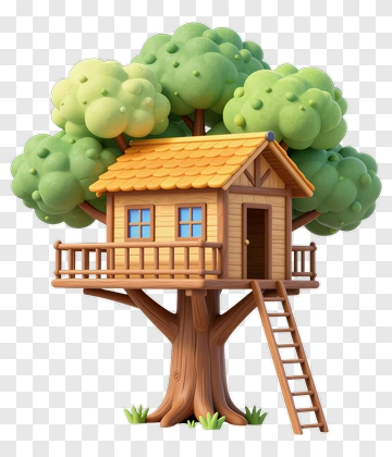 Treehouse In A Cartoon Tree PNG