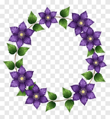 Purple Flower Wreath PNG