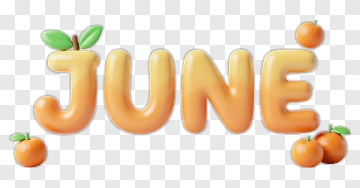 June Text With Oranges PNG
