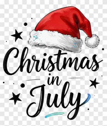 Christmas In July With Santa Hat PNG
