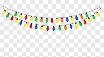 Colorful Christmas String Lights PNG