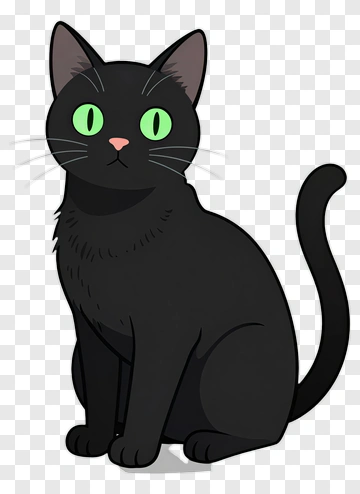 Cartoon Black Cat PNG