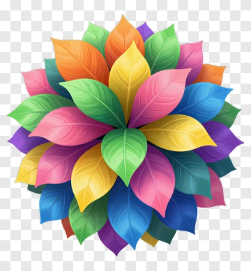 Colorful Leaf Arrangement PNG