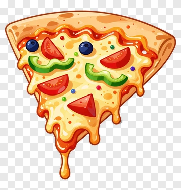 Colorful Pizza Slice With Toppings PNG