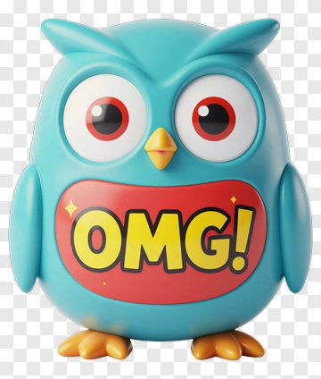 Cartoon Owl With Omg! Expression PNG