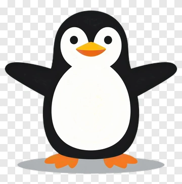 Cartoon Penguin With Outstretched Wings PNG