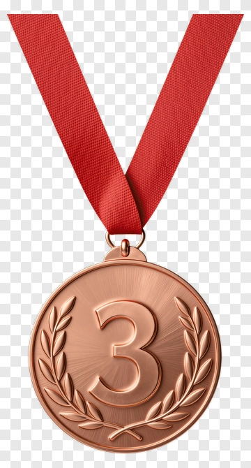 Bronze Medal With Red Ribbon PNG