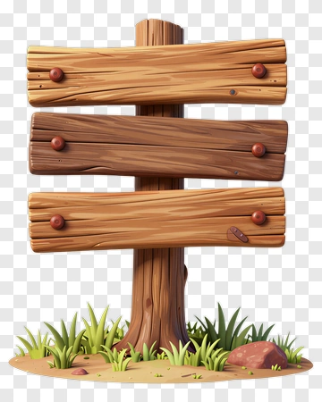 Wooden Signpost With Blank Planks PNG