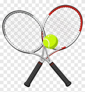 Tennis Rackets With A Green Ball PNG