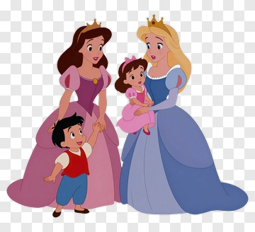Disney Princesses With Children PNG
