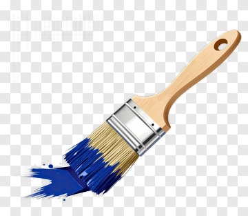 Paint Brush With Blue Paint PNG
