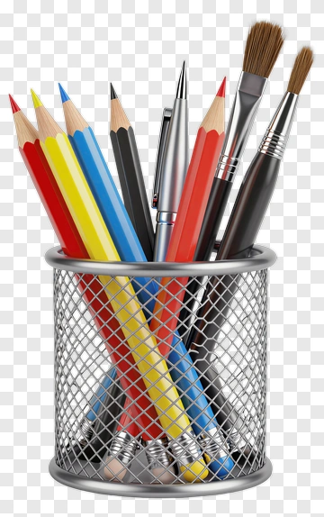 Colorful Pencil And Brush Holder PNG