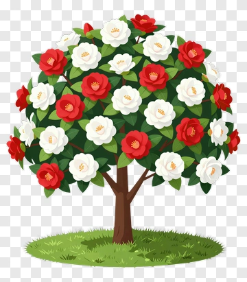 Colorful Flowering Tree PNG
