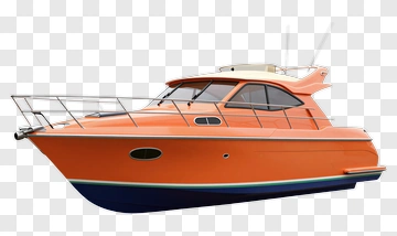 Orange Motorboat PNG