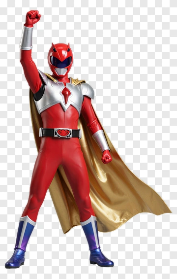 Red Power Ranger Standing Proud PNG