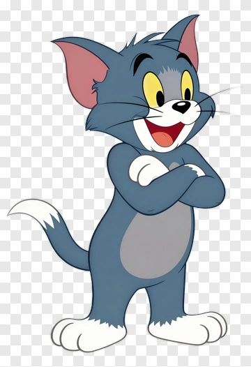Cartoon Cat With A Happy Expression PNG