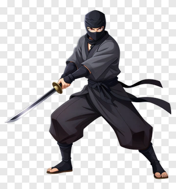 Ninja Holding A Sword PNG