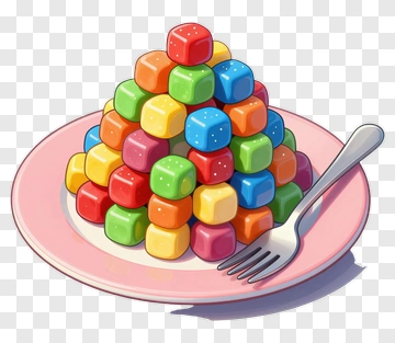Colorful Candy Stack On A Plate PNG