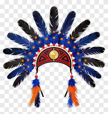 Colorful Feathered Native American Headdress PNG